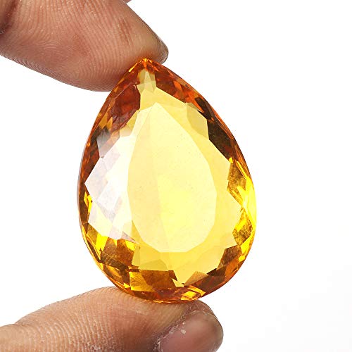 REAL-GEMS REALGEMS Loose Gemstones 6660 Carat Yellow Citrine Pear Shaped Crystal For Women Jewelry - Image 3