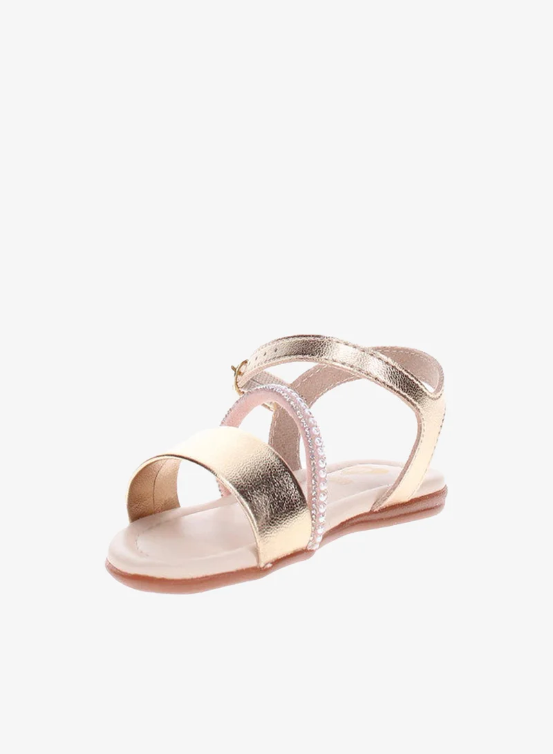 موليكينها صنادل أطفال بناتي موليكينها بحزام خلفي ذهبي | صنع في البرازيل