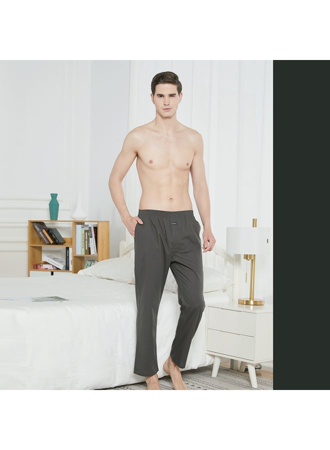 Bxman Pure Cotton Pajama Pants For Men, Loose-fitting Woven Trousers, Mid-rise, Comfortable Casual Double-pocket Pants, Lb79, 180xl - Image 3