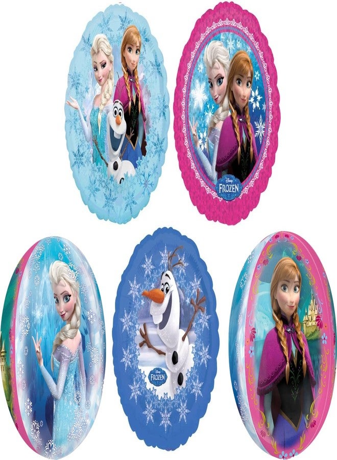 Anagram Frozen Elsa Anna and Olaf 5pc Birthday Party Supplies Balloon Bouquet Decorations, BQ_4233 - Image 2