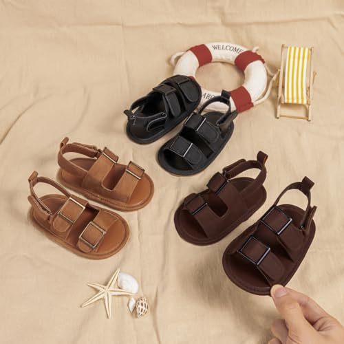 Meckior Baby Infant Boy Girl Sandals Newborn Non-Slip Soft Rubber Sole Sandals for Baby Boys Open-Toe Outdoor Casual Summer First Walkers Shoes - Image 3