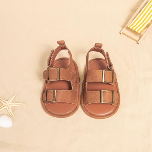 Meckior Baby Infant Boy Girl Sandals Newborn Non-Slip Soft Rubber Sole Sandals for Baby Boys Open-Toe Outdoor Casual Summer First Walkers Shoes - Image 5