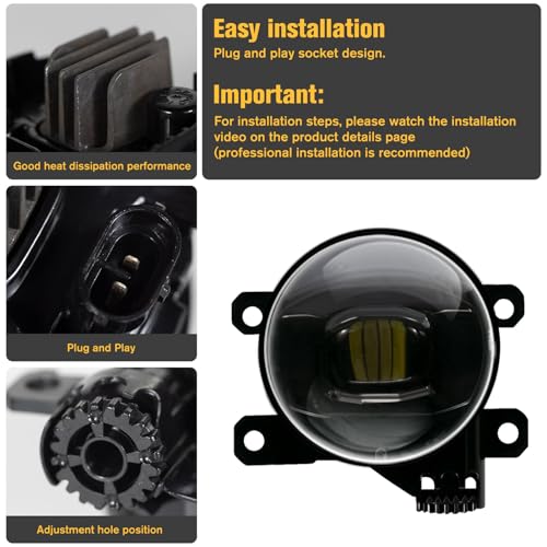 LitMiRaCle LED Fog Light, Modular Bumper Fog Lamps Accessories, Ultra-Bright Fog Lamp Assembly Fit for Ford Mustang 2015 2016 2017, Replacement FR3Z15200A, FR3Z-15200-A, FO2592234 - Image 5