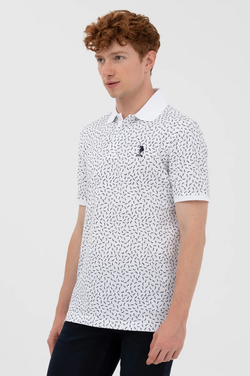 U.S. Polo Assn. Base. Polo Assn. Polo Collar Regular Fit White-Navy Blue Men's T-Shirt 1573105