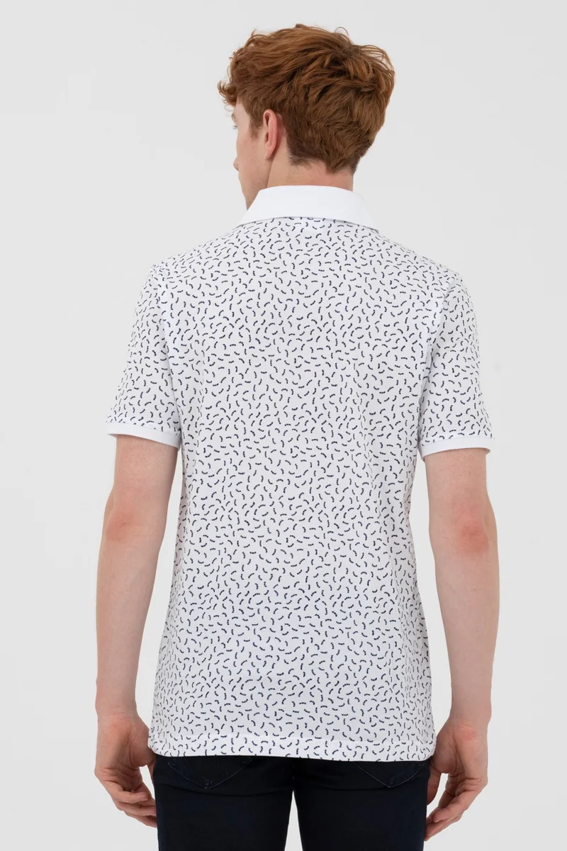 U.S. Polo Assn. Base. Polo Assn. Polo Collar Regular Fit White-Navy Blue Men's T-Shirt 1573105