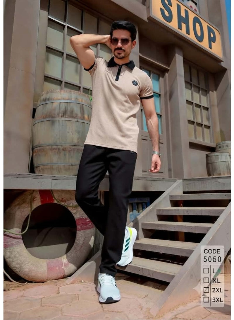 Men's luxury summer tracksuit, sporty style, made of soft Jamaican cotton, size XL - Image 1