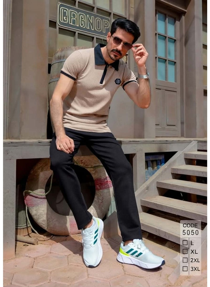 Men's luxury summer tracksuit, sporty style, made of soft Jamaican cotton, size XL - Image 2