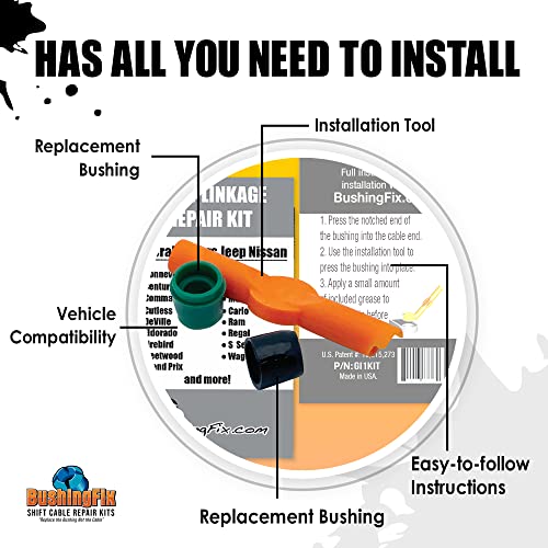 BushingFix.com BushingFix GI1KIT Automatic Transmission Shift Cable Bushing Repair Kit, Transmission Repair Kit for Shift Bushing Fits Oldsmobile, Chevy, Buick, Pontiac, Cadillac, and More Models, Easy Repair - Image 2