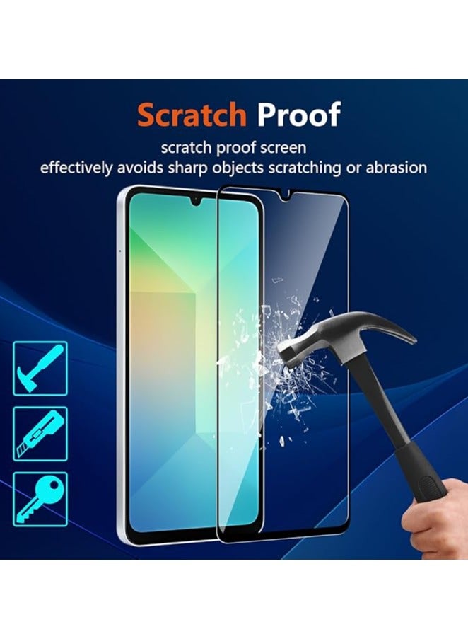 2 Pack For Samsung Galaxy A06 Screen Protector Tempered glass film,HD-Clear Tempered Glass Screen Protector [3D Touch][Bubble-Free][Anti-Scratch]