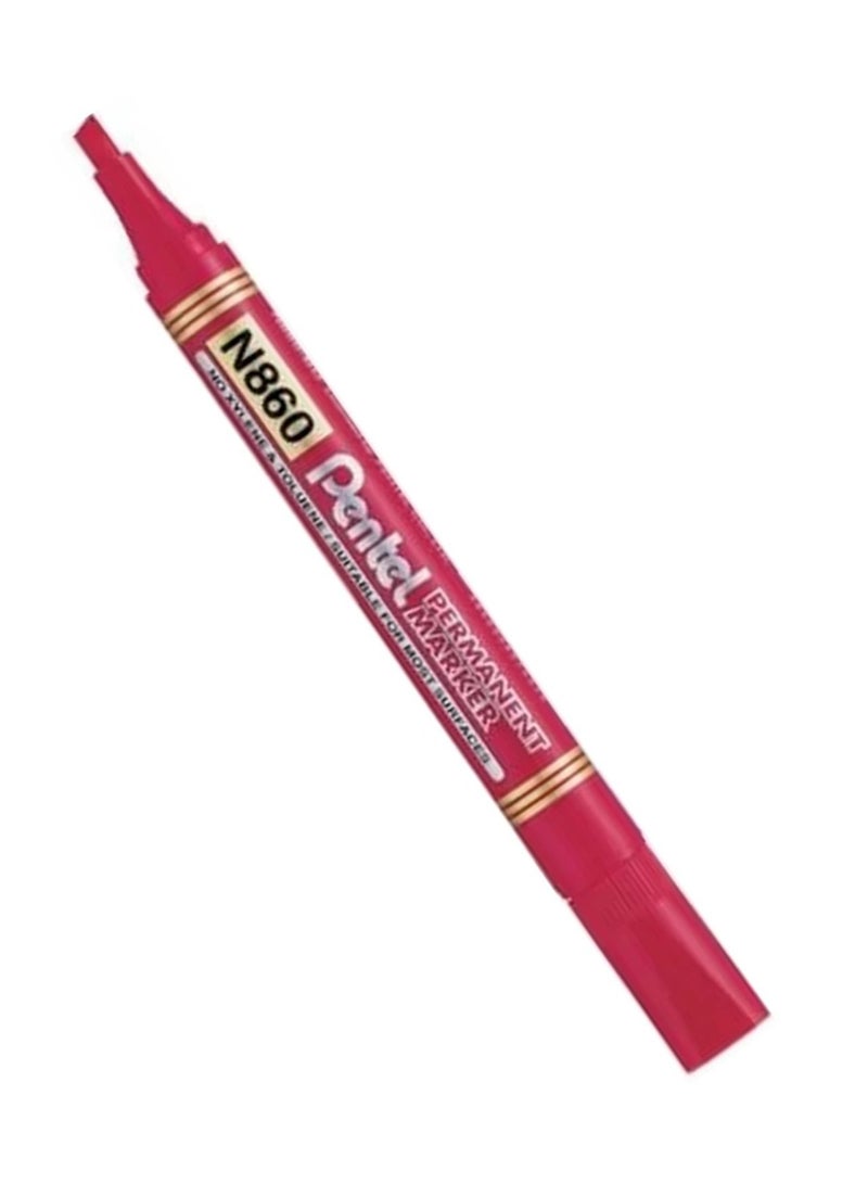 Pentel 4-Piece Permanent Marker Chisel Tip Red Ink - Image 2
