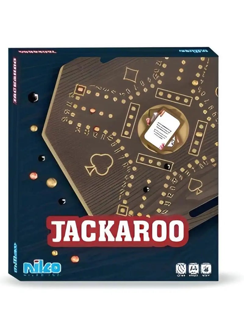 Nilco (Nilco) Wooden Jackaroo Board Game – Premium Strategy Game for 2–4 Players – Durable Wooden Board, Playing Cards & Marbles – Family-Friendly, Arabic Instructions Included – Ideal Gift for Game Nights & Home Entertainment - Image 2