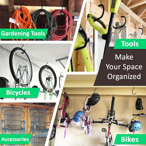 Etoolia 6 Pack Heavy Duty Garage Bike Storage and Utility Hooks-5.7 Inches for Garage Wall and Ceiling-Garage Hooks for Hanging Bicycle,Hose,Cords,and Garden Tools - Image 3