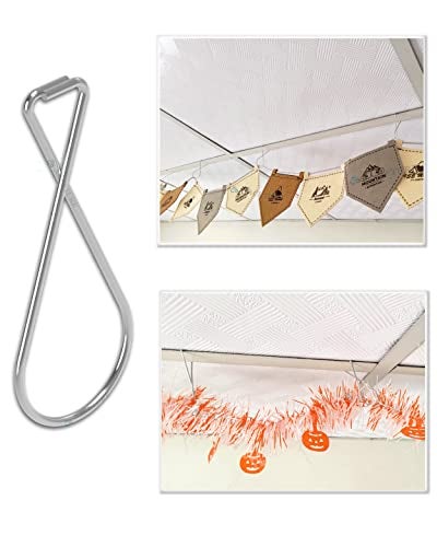 NACETURE Ceiling Hook Clips- 20 Pack Drop Ceiling Hanger Hooks Hanging on Suspended Ceiling Tile, Grid Clips Heavy Duty for Light Plant Office Home Stores Classroom and Wedding Decorations - Image 3
