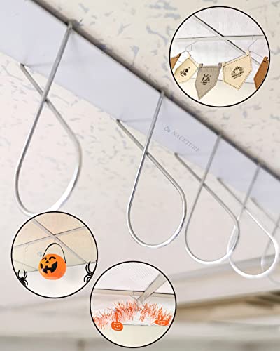 NACETURE Ceiling Hook Clips- 20 Pack Drop Ceiling Hanger Hooks Hanging on Suspended Ceiling Tile, Grid Clips Heavy Duty for Light Plant Office Home Stores Classroom and Wedding Decorations - Image 2