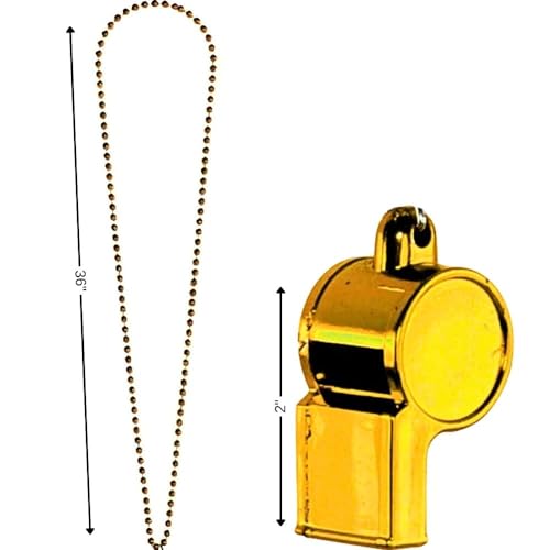 Amscan Whistle Bead Necklace Sports Noisemakers Accessory, Yellow, 36" Party Favors, 1 - Image 2