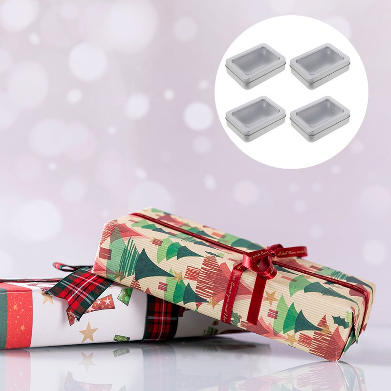 4PCS USB Flash Drive Storage Transparent Boxes Tinplate Storage Case Organizer - Image 2