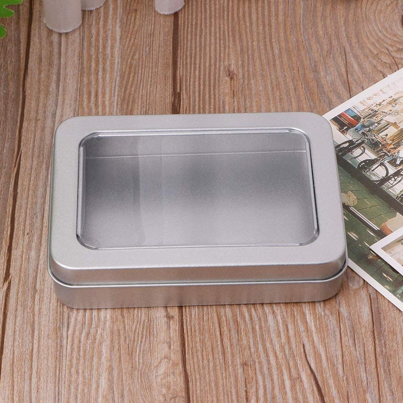 4PCS USB Flash Drive Storage Transparent Boxes Tinplate Storage Case Organizer - Image 3