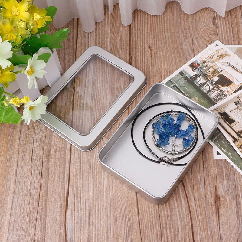 4PCS USB Flash Drive Storage Transparent Boxes Tinplate Storage Case Organizer - Image 1