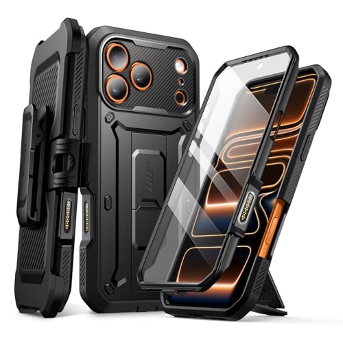 SUPCASE for iPhone 17 Pro Case with Camera Control Button Unicorn Beetle Pro Builtin Kickstand Screen Protector MilitaryGrade Protection Full Body Heavy Duty Phone Case Black - Image 1