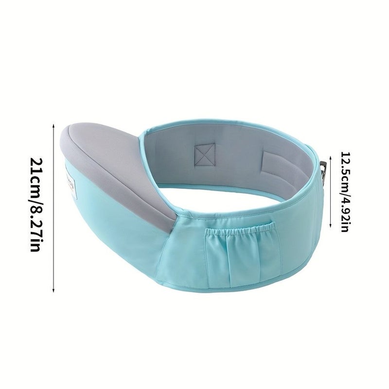 Hip Seat Child Carrier Adjustable Waist Belt Ergonomic Design Multiple Pockets Light Blue For Newborns And Toddlers Up To 45 Lbs - Image 1