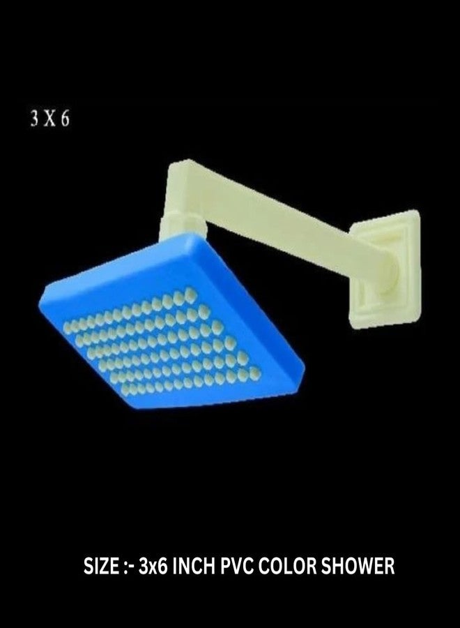 Cossimo دش COSSIMO أزرق اللون من مادة PVC مقاس 3 × 6 بوصات مع ذراع دش من مادة PVC مقاس 9 بوصات (مجموعة من قطعة واحدة) - Image 2