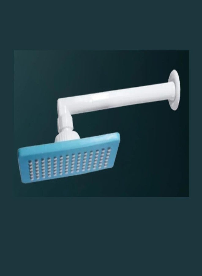 Cossimo دش COSSIMO أزرق اللون من مادة PVC مقاس 3 × 6 بوصات مع ذراع دش من مادة PVC مقاس 9 بوصات (مجموعة من قطعة واحدة) - Image 1