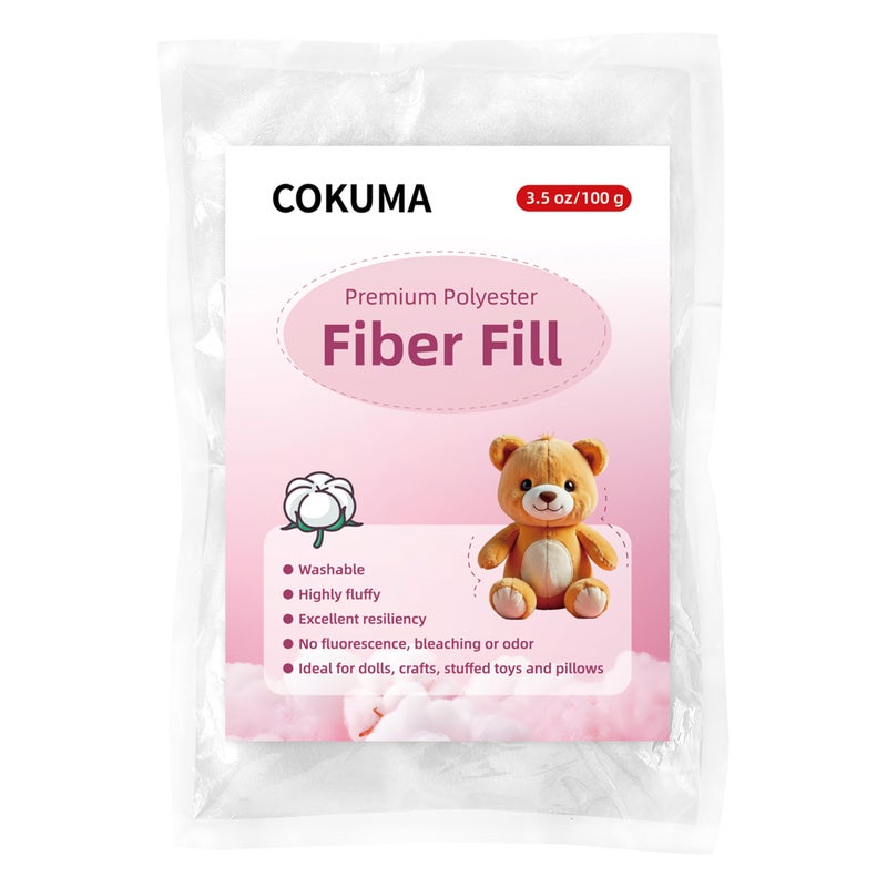 COKUMA Polyfill Stuffing Premium Poly Filling Stuffing for Stuffed Animals Soft and Fluffy for Craft Crochet Cloud Decorations Machine Washable Fiberfill Stuffing 35oz100g - Image 3