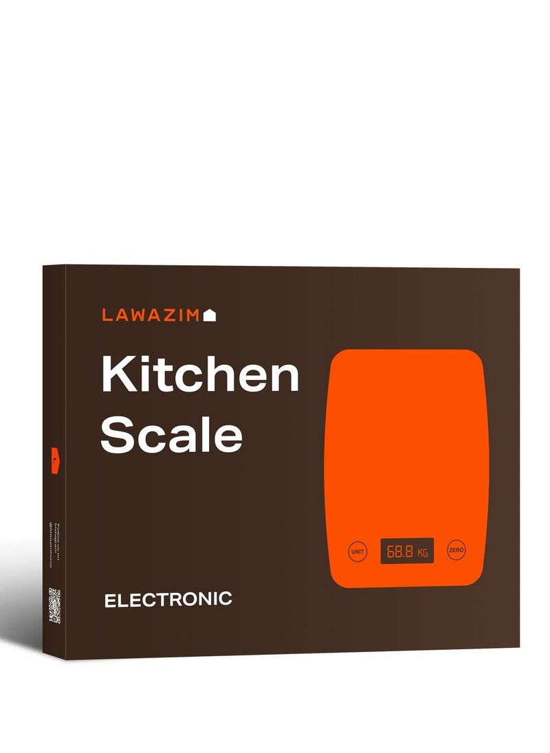 Electronic Kitchen Scale - Black - Digital Weighing Scale with LCD Display Multi-Unit Conversion Zero Function Non-Slip Feet Accurate Measurement - Ideal for Baking Cooking and Meal Prep