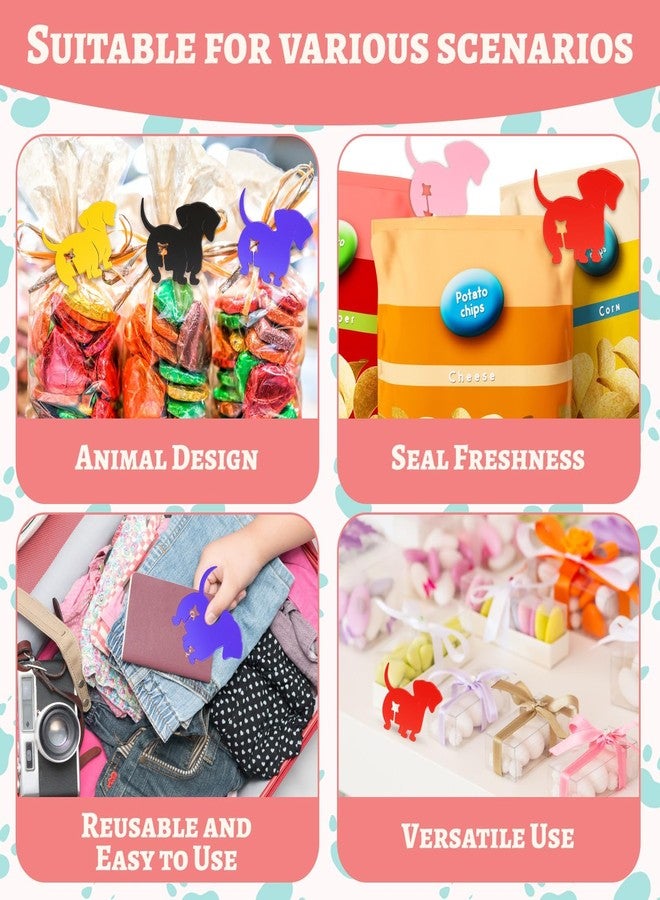 CZFSWT 5 Pcs Bread Bag Clips, Dachshund Bread Bag Clip, 5 Color Cute Bag Clips, Reusable Food Sealing Clips with Squeeze and Lock Design, Bread Clips for Bags Suitable for Kitchen Gadget Enthusiast - Image 4