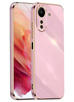 Silicone Case for Xiaomi Redmi 13C Case, Mobile Phone Case, Golden Electroplating Frame, Thin, Soft, TPU, Soft, Shockproof, Protective Cover, Bumper (Lavender)