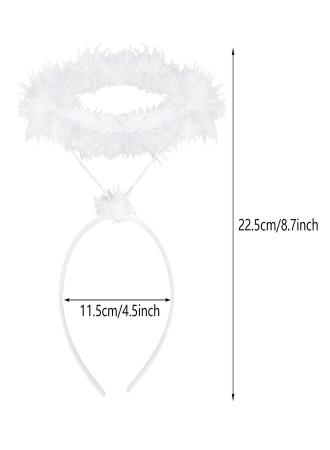 SUMERSHA Angel Halo Headband Feather Angel Halo Headband for Halloween Costume Headwear (White) - Image 2