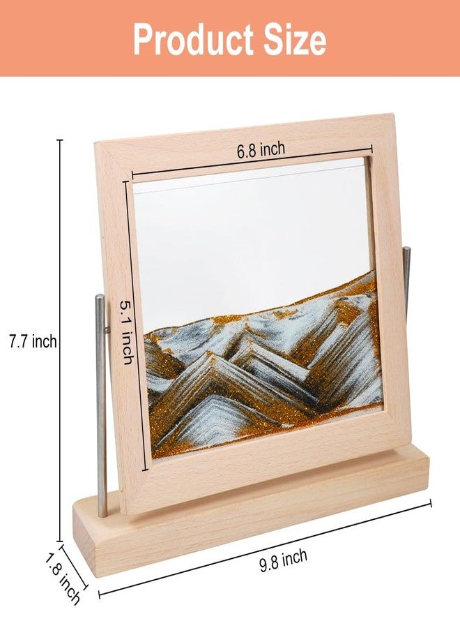 Vindar Dynamic Sand Art Picture, Moving Sand Art Picture, Desktop Motion Sandscape for Home/Office Decor, Relaxing & Stress Relief Gift (Luxury Gold) - Image 2