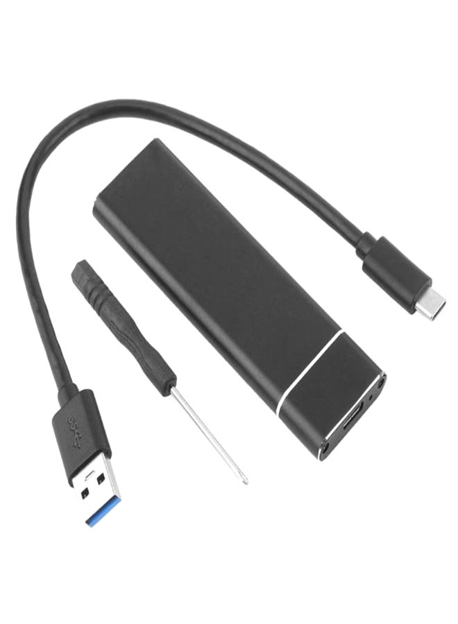 غطاء حماية لمحرك أقراص SSD بمنفذ Type-C مع مفك براغي وكابل أسود/فضي - Image 1