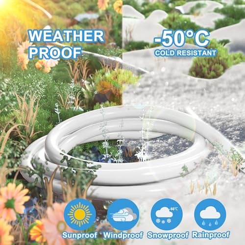 HUANCHAIN Indoor Outdoor White Extension Cord 20 ft Waterproof, 16/3 Gauge Flexible Cold-Resistant Appliance Extension Cord Outside, 13A 1625W 16AWG SJTW, 3 Prong Heavy Duty Electric Cord, ETL - Image 4