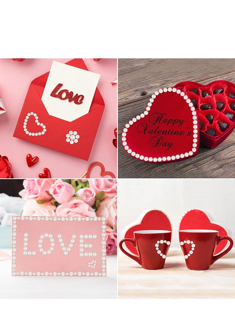 3 Sheets Self-Adhesive Pearl Eyeshadow Stickers (495PCS), 3D White Hair & Face Gems, Multi-Size Pearls for Bridal Makeup, Festival Look & DIY Decorations - Image 4