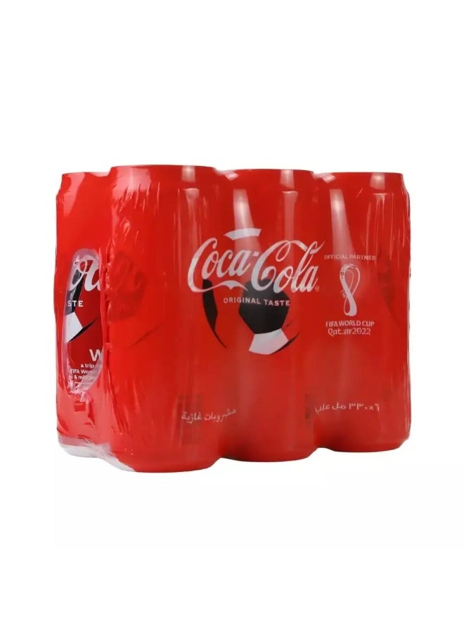 Coca-Cola Original Taste Drink, Soft Drink Can, 330 ml Per Can - Pack of 6 Cans - Image 3