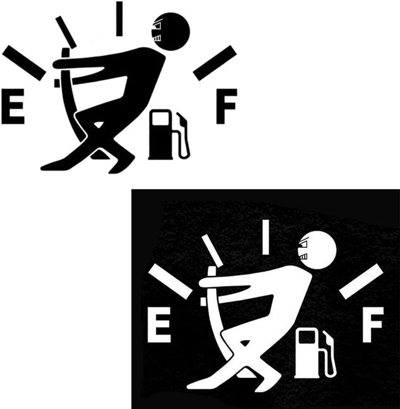 WINOMO Funny Car Stickers High Gas Consumption Decal Fuel Gage Empty Stickers (White) - Image 1