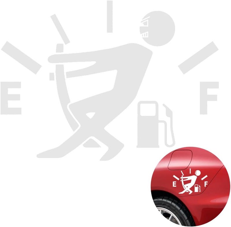 WINOMO Funny Car Stickers High Gas Consumption Decal Fuel Gage Empty Stickers (White) - Image 2