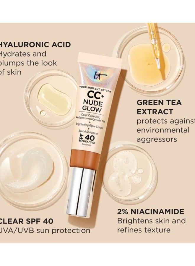 IT COSMETICS Cc+ Nude Glow Lightweight Foundation + Glow Serum With Spf 40 Tan Rich - Image 4