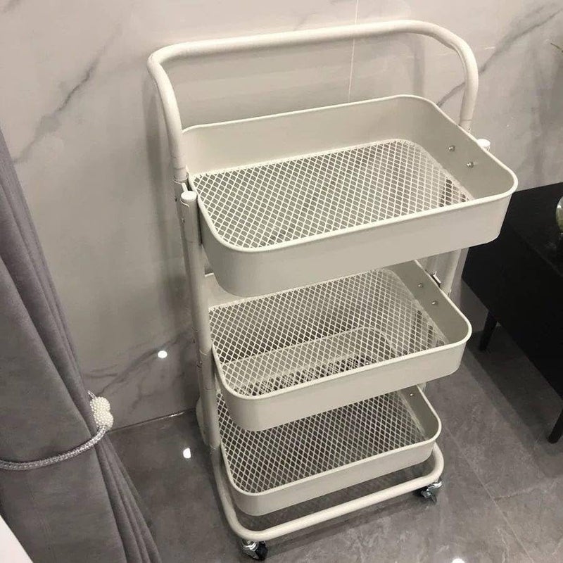 Multi-Purpose Kitchen Organizer Rack Trolley with Wheels, Multi-Purpose Organizer Rack, Serving Trolley on Wheels for Office, Bathroom, Kitchen, 85 x 42 x 35cm - Image 4