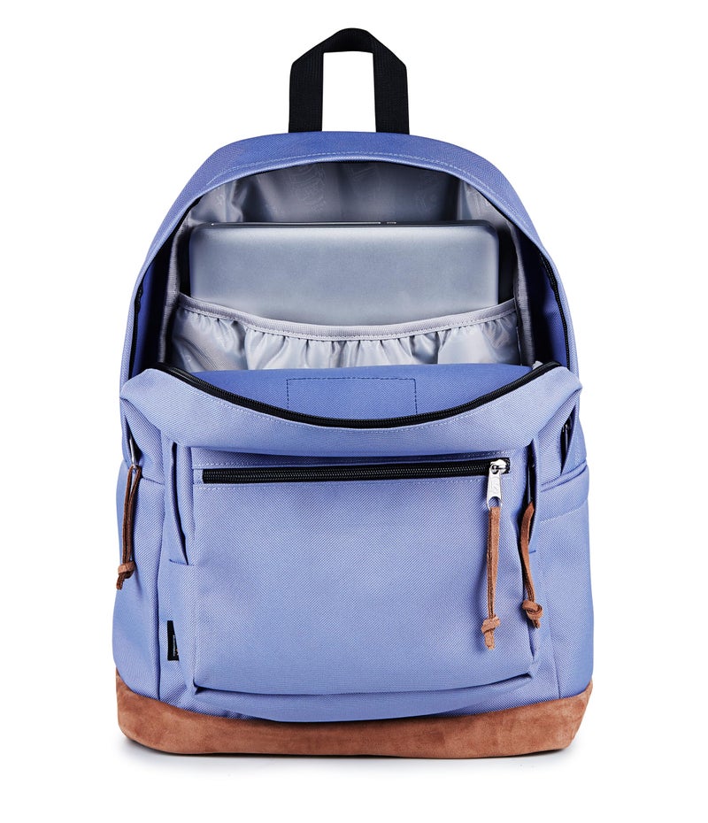 JANSPORT حقيبة ظهر جان سبورت رايت باك - حقيبة يومية متينة مع جيب مبطن لحمل لابتوب 15"، مقصورة رئيسية فسيحة وجيب مدمج لزجاجة الماء، لون لافندر آش - Image 3