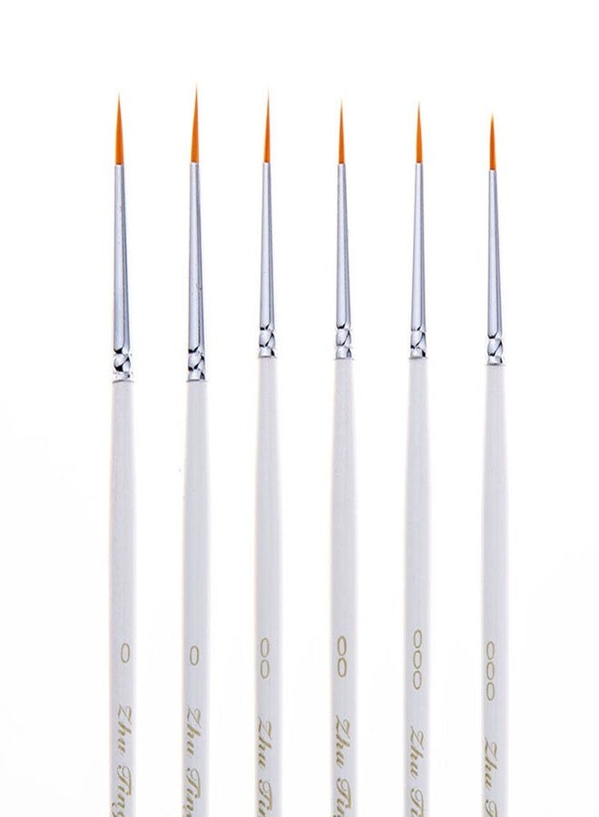 SooKoo Fine Detail Paint Brush Set, 6 Pieces Miniature Art Brushes for Fine Detailing,Art Painting - Acrylic, Watercolor, Oil - Miniatures, Models, Airplane Kits, Nail - Image 2