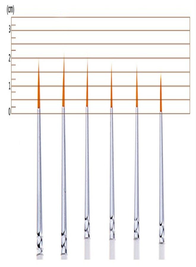 SooKoo Fine Detail Paint Brush Set, 6 Pieces Miniature Art Brushes for Fine Detailing,Art Painting - Acrylic, Watercolor, Oil - Miniatures, Models, Airplane Kits, Nail - Image 3