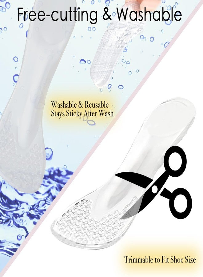 Niluks 2 Pairs 3/4 Gel High Heel Insoles and 2 Pairs Heel Pads for Shoes, Self-Adhesive Arch Support. Relieves Foot Pain, Fits Pumps, Sandals, Dress Shoes, Flats, Sneakers (Clear, Women's 5-9) - Image 5