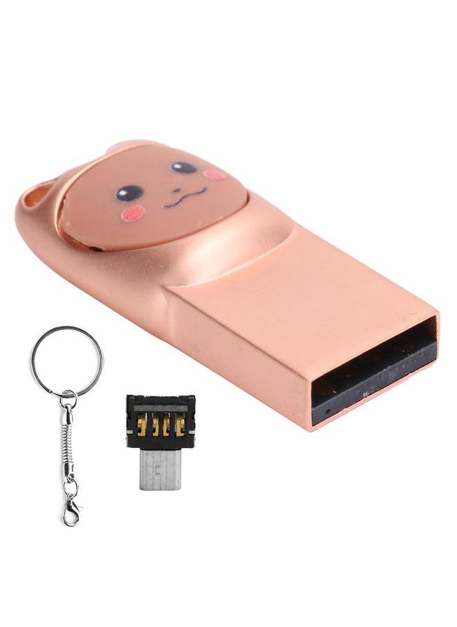 Thoraya Rose Gold - Cute USB flash drive USB2.0 Cute Creative Personality Mini Cartoon Student Girl Car Phone Computer Dual Use 64GB  - Image 1