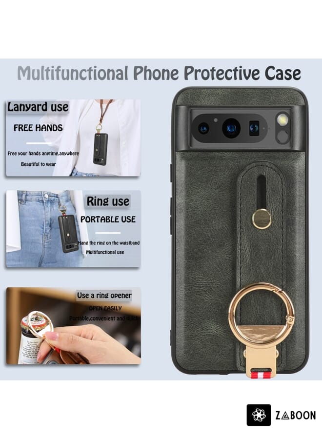 Zaboon Protective Case For Google Pixel 8 Wristband Leather Back - Image 3