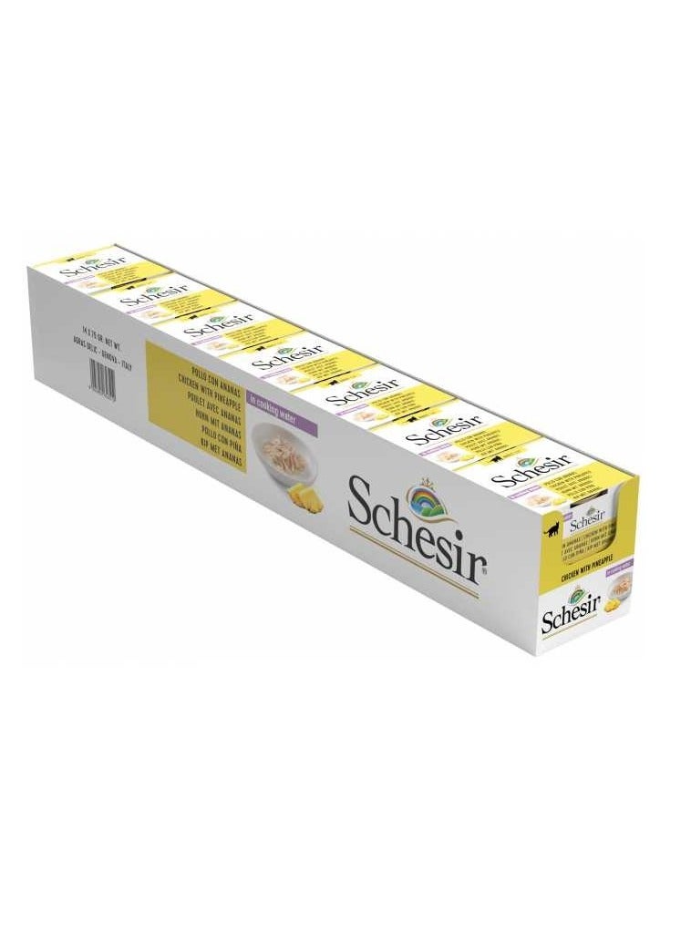 شيسر شيسير طعام قطط رطب (علبة) – دجاج مع أناناس 75 جم (الحد الأدنى للطلب: 14 قطعة × 75 جم) [الوزن - 75 جم] - Image 1