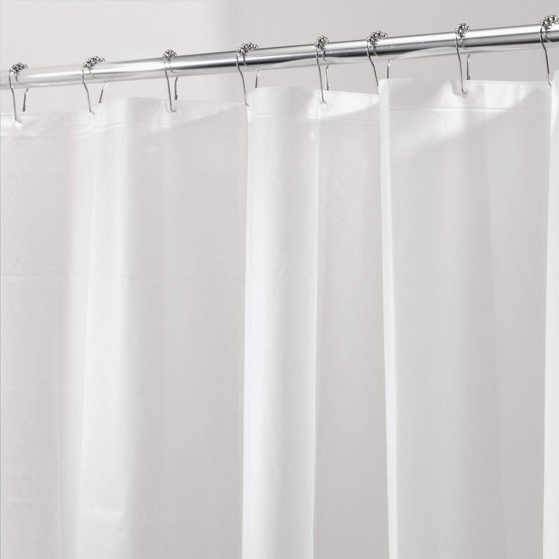 InterDesign iDesign PEVA Mold and Mildew Resistant Plastic Shower Curtain Liner for Use Alone or With Fabric Curtain, Set of 2, 72” x 72”, White - Image 1