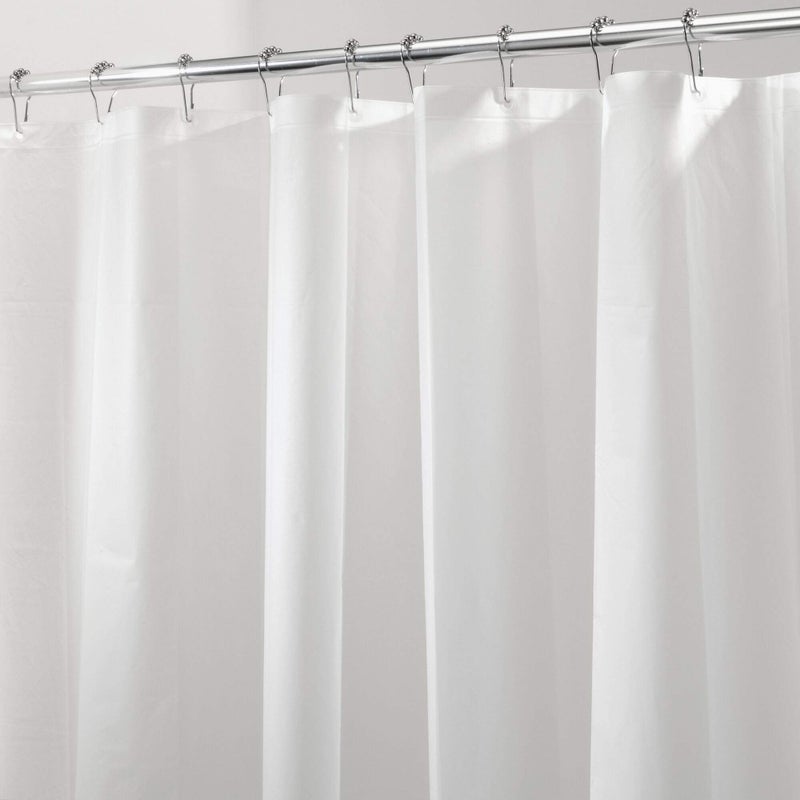 InterDesign iDesign PEVA Mold and Mildew Resistant Plastic Shower Curtain Liner for Use Alone or With Fabric Curtain, Set of 2, 72” x 72”, White - Image 3