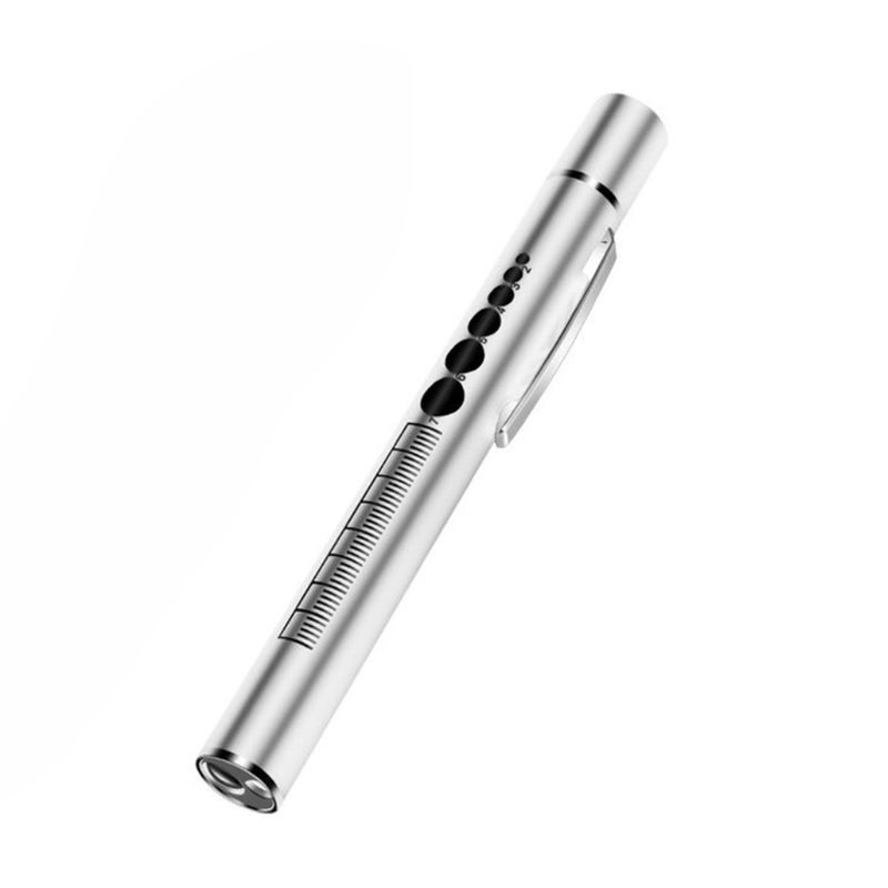 Rechargeable Medical Penlight: Silver 1PCS With 4 Cm Ruler, Pupil Gauge, Dual Light Source - USB Charging, Magnetic Cap, Durable Aluminum for Medical Professionals, Eye Exam, Daily Clinical Use - Image 1